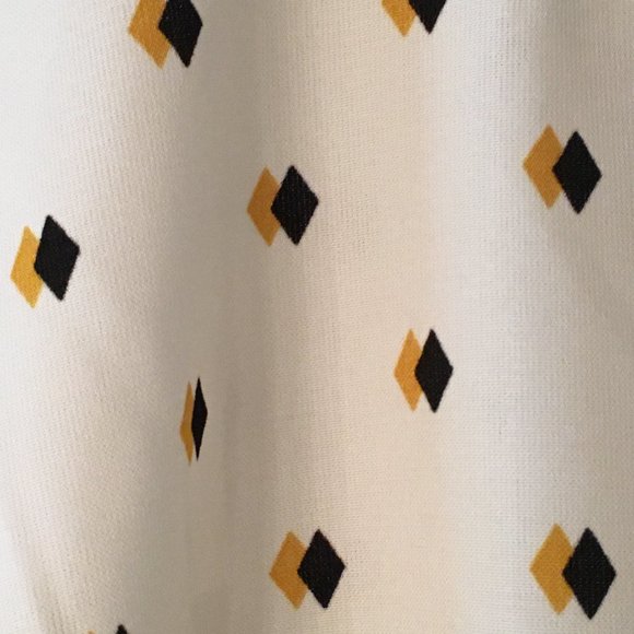 Retro 70s Mock Neck Diamond Print Secretary Blouse - Picture 9 of 16